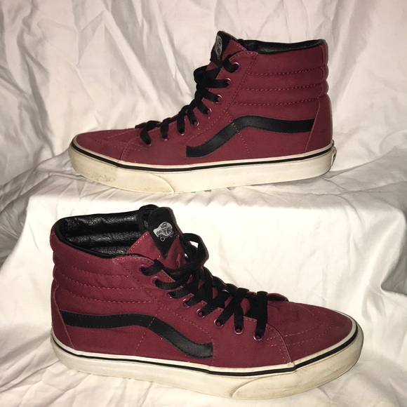 mens red vans high tops